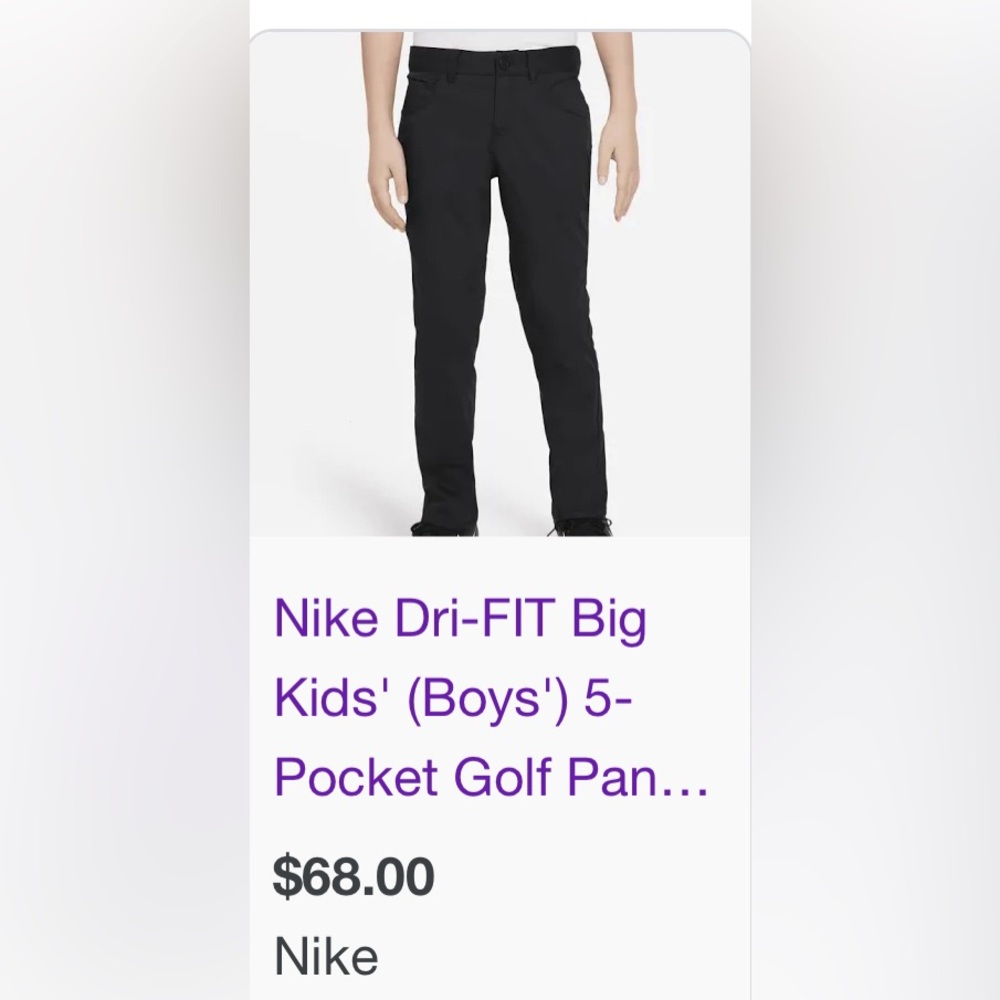 Nike Boys Drifit Golf Pants size medium